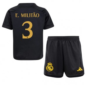 Real Madrid Eder Militao #3 Tredjeställ Barn 2023-24 Kortärmad (+ Korta byxor)